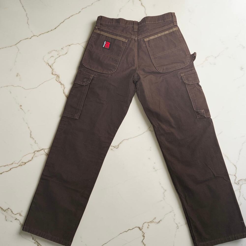 Wrangler Riggs Brown Carpenter Work Pants 30x30 | Utility Cargo Distressed - Picture 3 of 11